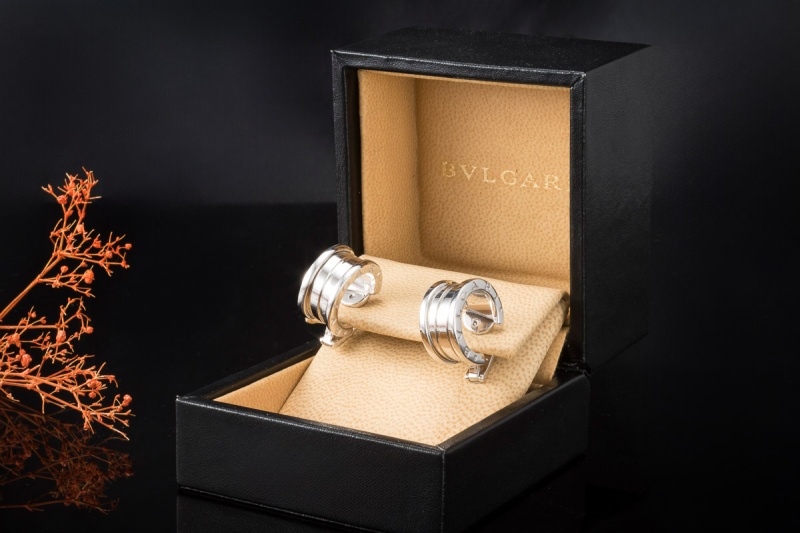 BVLGARI B.zero1 Creolen Ohrringe Clip Ohrstecker in 750er Weißgold OVP 