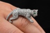 Cartier Panther Ring mit Diamanten Smaragd Onyx in 750er Weißgold OVP 56 