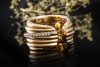 Al Coro Ring Mezzaluna Großes Modell mit Diamanten Roségold Weißgold 750 