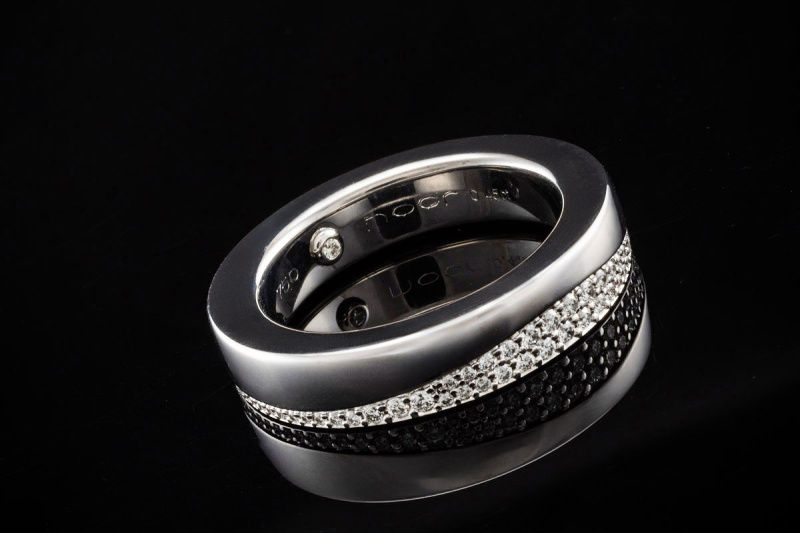 noor - feel the diamond Ring Modern Diamanten rundum in 750er Weißgold 