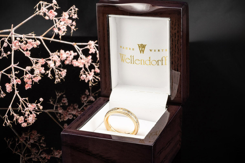 Wellendorff Ring Memoire Brillant Julia Diamant Drehring Gelbgold 52 OVP 