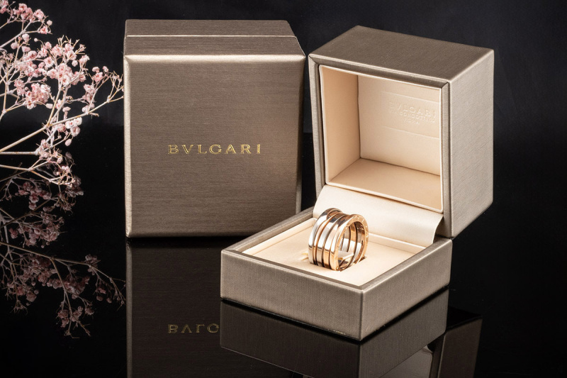 BVLGARI Ring B.zero1 4-Band Rosegold Weißgold Gelbgold 750 Gr 58 FullSet 