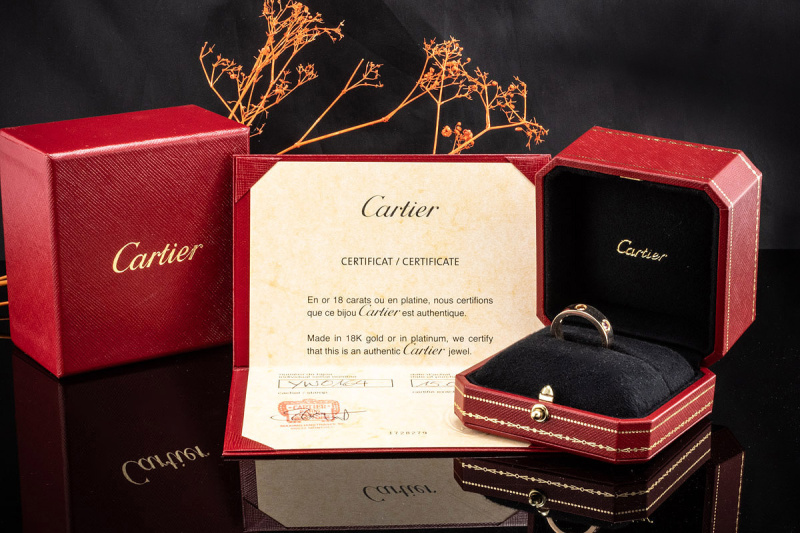 Cartier Love Ring Farbedelsteine bunt rundum in Roségold 750 Full Set 56 