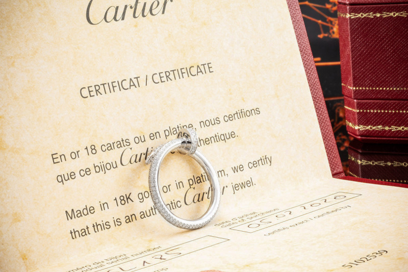 Cartier Juste un Clou Ring mit 241 Diamanten Weißgold 750 Gr 60 Full Set 