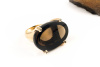 Designer Rauchquarz & Brillant Ring 750 Rotgold Gold 